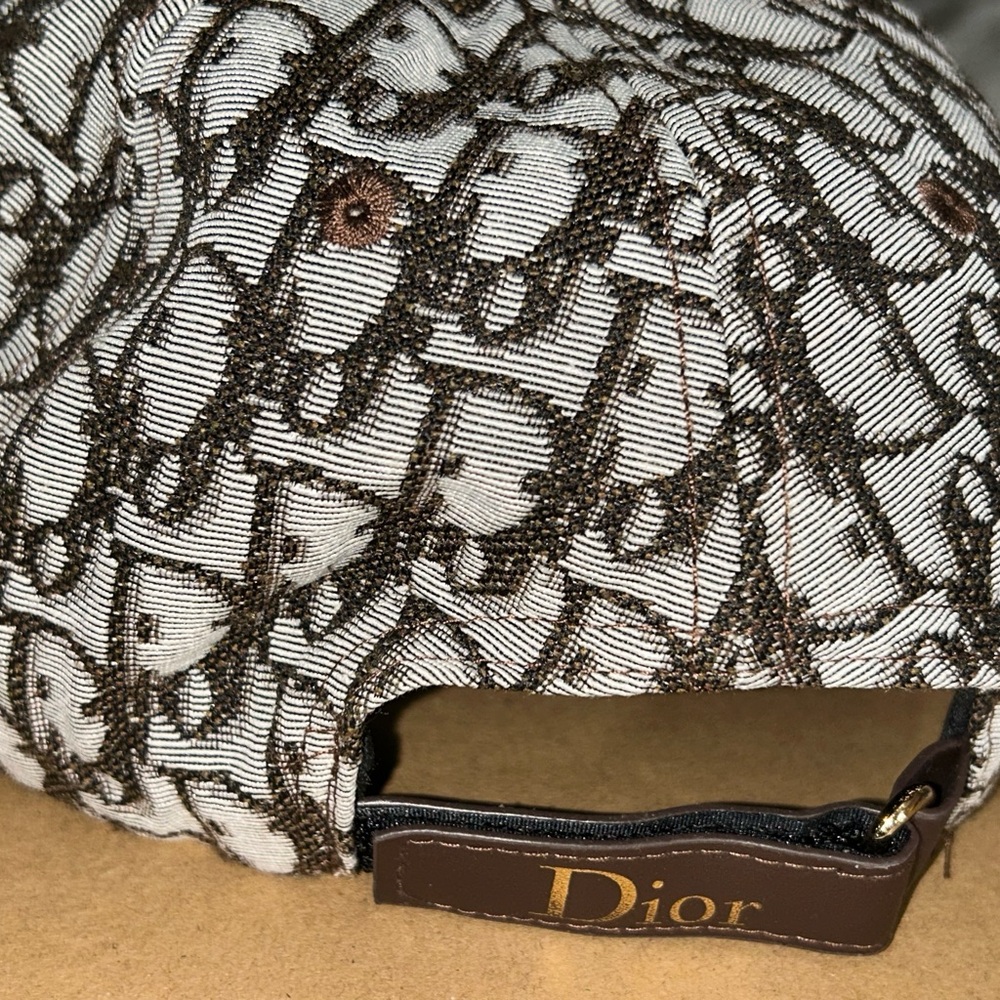 Dior Monogram Baseball Cap in Brown and White with Embroidered Logo - Picture 4 of 5